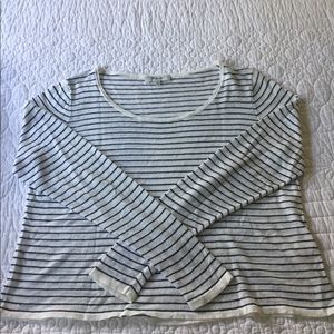 Madewell Linen Navy & White Striped Light Sweater